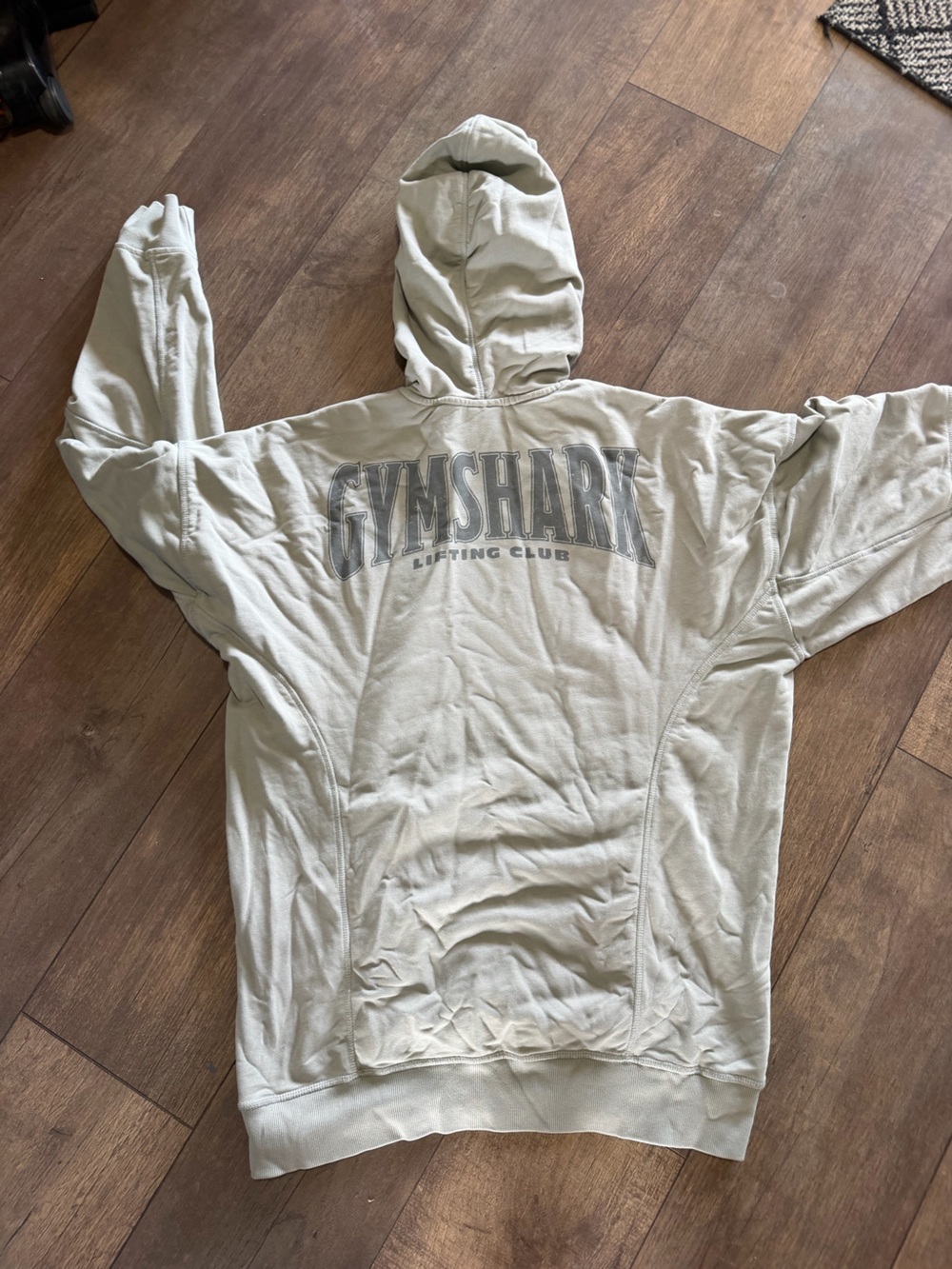 Gymshark Men’s Light Gray Pullover Hoodie with Logo L